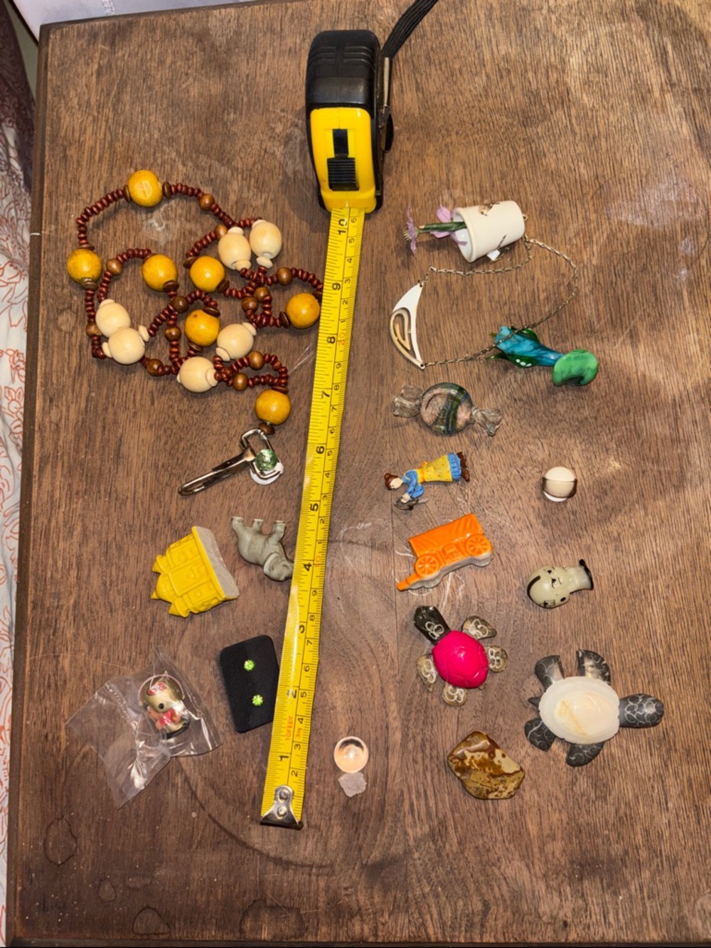 Mixed Lot Small Jewelry, Figurines, lanyard  Charms and Beads